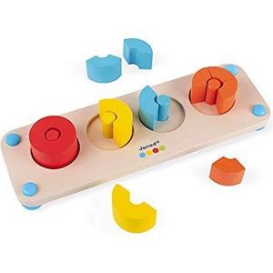 Janod - Essentieel - de breuken - Educatief spel voor de eerste leeftijd van hout - leren cijfers en wiskunde - schilderen met water - vanaf 2 jaar, J05072