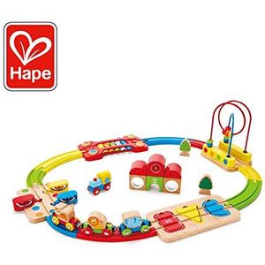 Railway puzzel regenboog van Hape, treinbaan voor kinderen, educatief speelgoed voor de kleintjes, ontwikkeling van motoriek en gegarandeerde speeluren, vanaf 18 maanden
