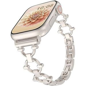 TiMOVO Chic Armband compatibel met Apple Watch Series 9, 8, 7, 6, 5, 4, 3, 2, 1, SE/SE 2, metalen reservearmband voor dames en meisjes, metalen reservearmband voor iWatch 38 mm, 40 mm, 41 mm,