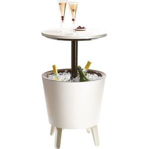 Keter - Coolbar - Bijzettafel - Wit-Bruin - 30L - Inclusief Koelfunctie