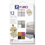 STAEDTLER 8013 C12-5 FIMO Effect Boho polymeer boetseerklei, verschillende kleuren (pak van 12 halve blokken van 25 g)