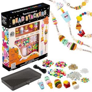 Fashion Angels - Bead Stackers, set Fast Food Fun, set voor het maken van halskettingen en armbanden, 3D-sieraden om te stapelen, creatieve activiteit voor kinderen, vanaf 8 jaar, F13238