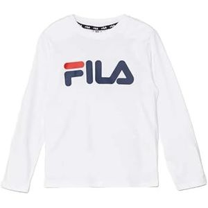Fila Brey Uniseks T-shirt met lange mouwen, Wit