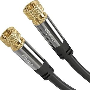 KabelDirekt SAT-kabel - 1m (F-stekker, 75 Ohm, F-coaxkabel geschikt voor TV, HDTV, radio, DVB-T, DVB-C, DVB-S, DVB-S2) - PRO Series