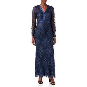 Amelia Rose Nashia kanten maxi-jurk voor speciale gelegenheden, dames, marineblauw, pioenroos, maat 42, marineblauw pioenroos