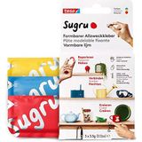 Sugru by Tesa Multifunctionele fixeermassa, 3 x 3,5 g, veelzijdig inzetbaar, voor decoreren, lijmen, repareren en voor creatief knutselen, rood, blauw en geel