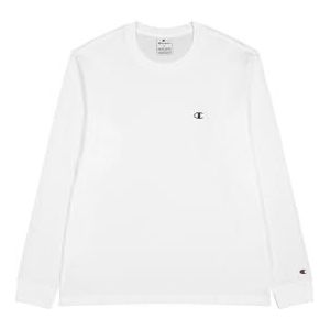 Champion Legacy Champion Basics L-s Crewneck T-shirt met lange mouwen voor heren, Wit.