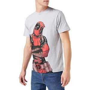 Marvel Deadpool Talking T-shirt voor heren, grijs.