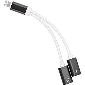 PremiumCord Y-adapter Lightning naar 3,5 mm jack + Lightning-aansluiting stereo audio opladen voor iPhone iPad iPod