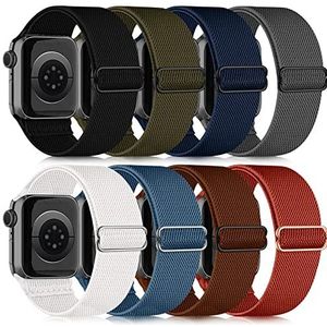 chinbersky Compatibel met Apple Watch-armband 49 mm, 45 mm, 44 mm, 42 mm, 41 mm, 38 mm, 40 mm, verstelbare nylon elastische sportarmband voor Apple Watch SE/iWatch Series 8, 7, 6, 5, 4, 3, 2, 1, 8