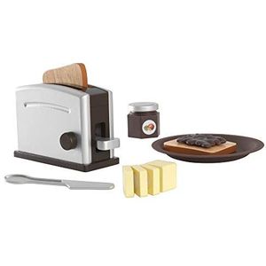 KidKraft 63373 Espresso broodrooster van hout voor kinderen accessoires voor fictieve keuken
