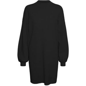 Vero Moda Vmnancy Ls Ga Boo damesjurk met opstaande kraag, zwart.