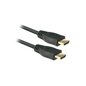 APM 590459 HDMI-kabel, 4 K, ethernet, stekker/stekker, HDMI-kabel, 1,8 m, clip, versie 1.4, 3D, audio- en videosynchronisatie, accessoires voor tv en video, zwart