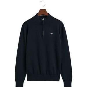 GANT Pull unisexe en coton bouclier demi-fermeture éclair, Bleu nuit, 176