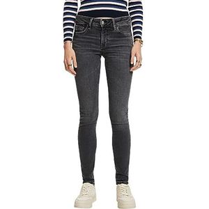 ESPRIT Jean skinny avec taille moyenne, Black Dark Wash, 27W / 32L