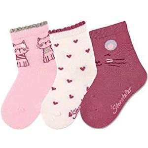 Sterntaler 3-pack sokken, roze, normale babymeisjes, roze, Eén maat, Roze
