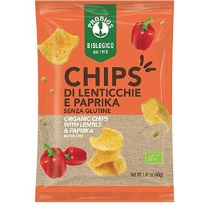Probios Chips met lenzen en biologische paprika's – verpakking 12 x 40 g