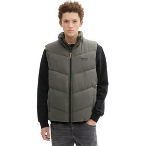 TOM TAILOR Denim Gilet bouffant pour homme avec col montant, 23802 - Urban Olive Green, L