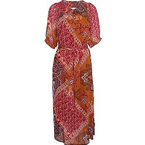 Cream Crsmilla Dress-Kim Fit Dames Casual Jurk Paisley Patchwork Brown, 42, Paisley Patchwork Brown