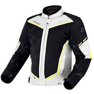 OZONE MOTO Jet Ii Textieljas voor heren, grijs/zwart/neongeel