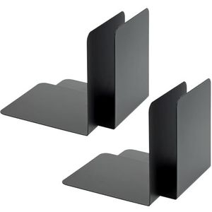 Alco 4302-10-4 boekensteun, metaal, zwart, 14 x 14 x 12,5 cm, voor school, kantoor en thuis, 4302-10-4