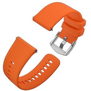 Anbeer Horlogebandjes van siliconen, voor dames en heren, rubberen horlogebandjes met snelsluiting, 16 mm, 18 mm, 20 mm, 22 mm, 24 mm, oranje