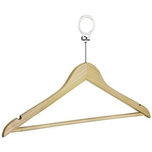 WENKO Kleerhangers met diefstalbeveiliging, houten hanger, 4 stuks, 45 x 23,5 x 1,2 cm, hout, bruin