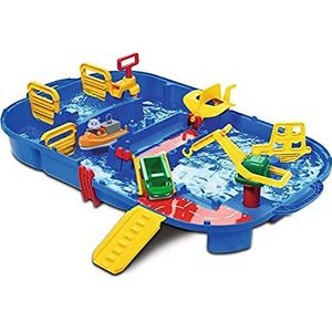 AquaPlay - LockBox 8700001516 waterzwembad als transportkoffer met 27 delen, speelset bestaande uit 1 Hippo Wilma, amfibische auto en containerboot, voor kinderen vanaf 3 jaar,