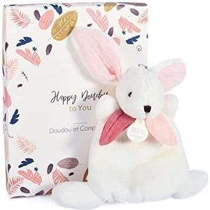 Doudou et Compagnie - Mini knuffeldier konijn - Happy Boho - roze - 17 cm - Happy DouDOU - DC3882