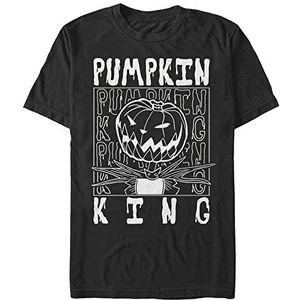 Disney Nightmare Before Christmas Pumpkin King Organic T-shirt à Manches Courtes Unisexe Adulte, Noir, XL