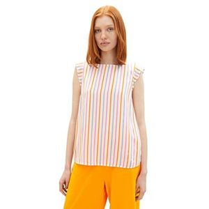 TOM TAILOR Denim Blouse Femme, 32616 - Multicolor Vertical Stripe, M