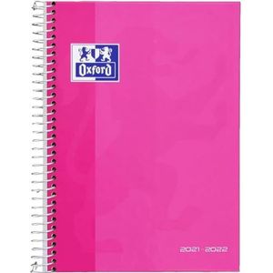 Oxford School Agenda 2021 2022, weekoverzicht, extra lange omslag, 8 ° (12 x 18 cm), roze