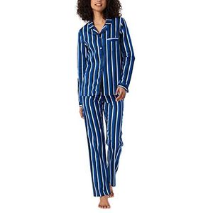 Schiesser Pyjama, lang, voor dames, blauw, maat 46, Blauw