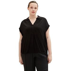 TOM TAILOR Blouse Grande Taille Femme, 14482 - Deep Black, 50