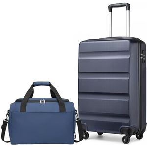 Kono Middelgrote handbagagekoffer, grote koffer met TSA-slot, harde schaal, ABS-schaal, cabinekoffer met Ryanair cabinetas, 40 x 20 x 25 cm, Navy Blauw, Bagagesets
