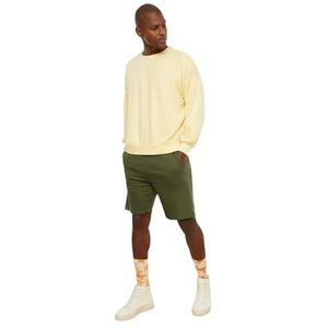 Trendyol Heren shorts en bermuda kaki, rechte snit, casual, kaki, M, Khaki (stad)