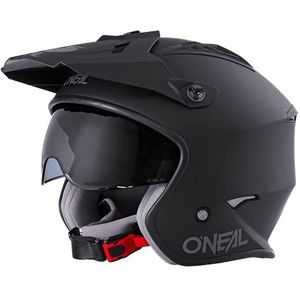 O'NEAL Enduro Adventure Street Motorhelm, veiligheidsnormen ECE 22.05, ABS-schaal, geïntegreerde zonneklep, volt-helm SOLID, volwassenen, zwart, maat S
