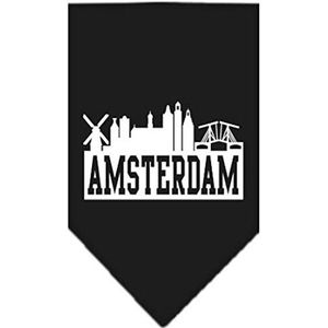 Mirage Amsterdam Skyline Bandana, met zeefdruk, maat L, zwart
