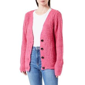 Trendyol Cardigan droit à manches longues pour femme, fuchsia, M