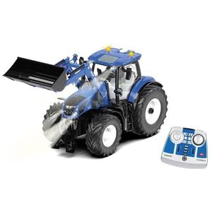 Siku 6798, Tractor New Holland T7.315 met voorlader, blauw, metaal/kunststof, 1:32, op afstand bedienbaar, Bluetooth-bediening inbegrepen, bediening via app mogelijk