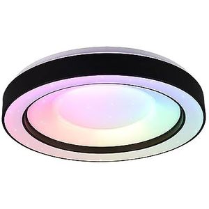 Reality, Plafondlamp, Arco incl. 1 x LED, SMD, 22,0 W, 2700-6000 K, 2500 Lm. Lichaam: Kunststof, mat zwart Ø:49,0cm, H:8,0cm t