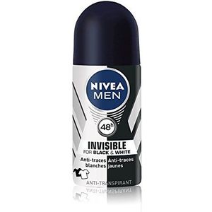 NIVEA MEN Bille Black & White Invisible Deodorant (1 x 200 ml), deodorant voor heren, tegen witte en gele strepen, anti-transpirant, geur- en vochtbestendig, effectieve 72 uur bescherming, alcoholvrij