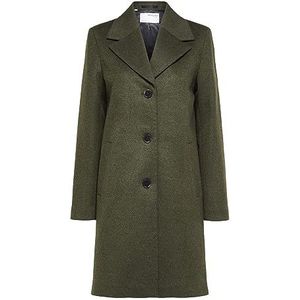 SELECTED FEMME Slfnew Sasja Wool Coat B Noos Damesjas, Ivy groen