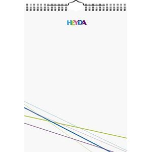 Heyda 2070471 creatieve kalender (13 maandbladen, DIN A4, eeuwige kalender, ringbinding, witte omslag, maandelijks blad
