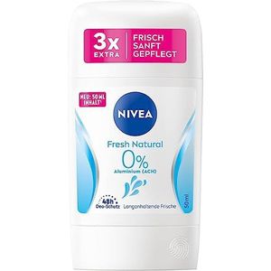 NIVEA Fresh Natural Stick Deodorant (50 ml), deodorant met verfrissende formule en 48 uur bescherming, aluminiumvrije deodorant (ACH) voor de gevoelige huid met avocado-extract en zachte formule