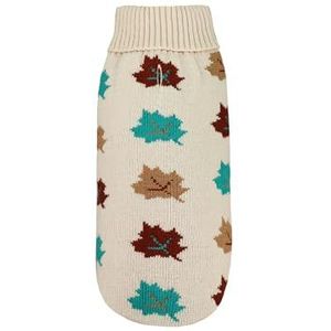 Record - Pull pour chiens en bois à col haut, longueur dos 25 cm. Pull chaud pour chiens avec fantaisie automne pour un confort optimal et un style élégant | Beige, XXS
