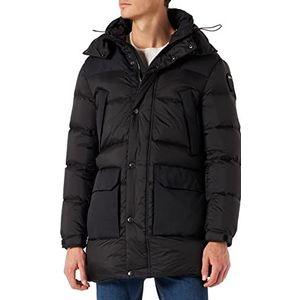 Blauer Waterdichte trenchcoat lang met veer, parka voor heren, 999 zwart, 3XL, 999, zwart