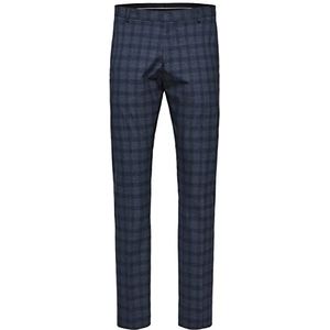 SELECTED HOMME Slhslim-mylologan heren trainingsbroek Navy Check TRS B Noos, meerkleurig (navy geruit navy)