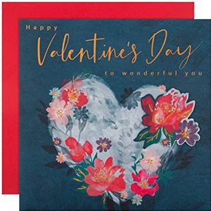 Hallmark Valentijnsdagkaart – klassiek bloemenmotief in hartvorm