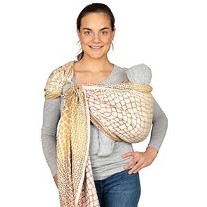 Hoppediz ♥ Ring-Sling babydraagdoek - vanaf de geboorte - 100% biologisch katoen (bio) - met geïllustreerde handleiding (mogelijk niet beschikbaar in het Nederlands) - Darwin Crème, kleurrijk